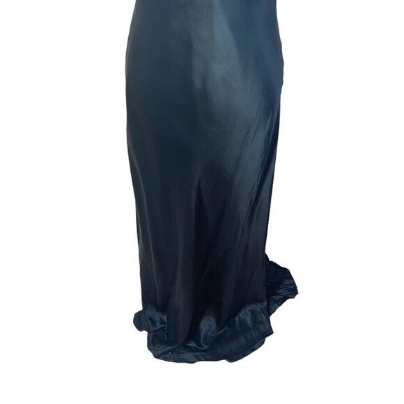 y2k Vintage Silk Calvin Klein Black Sequin Maxi Formal Dress Gown Size 8 - Picture 3 of 10